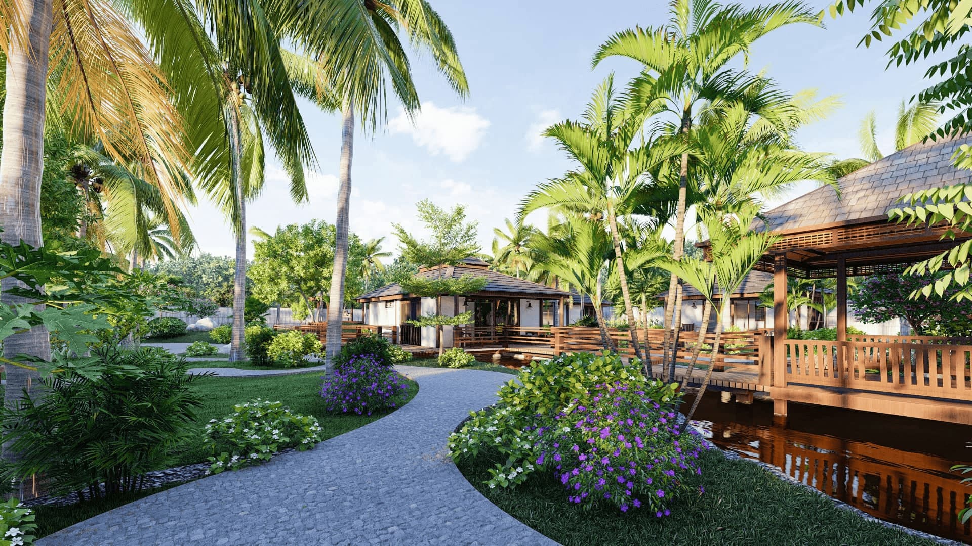 Thi Công Sân Vườn Homestay Bảo Lộc Đẹp Thu Hút Khách