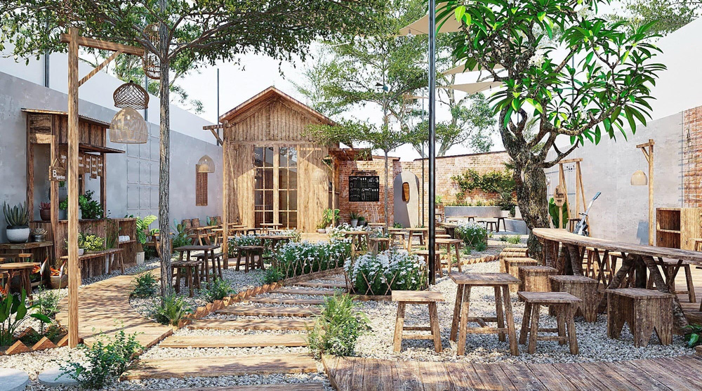 Làm Cảnh Quan Quán Cà Phê Đà Lạt Đẹp, Thu Hút Khách